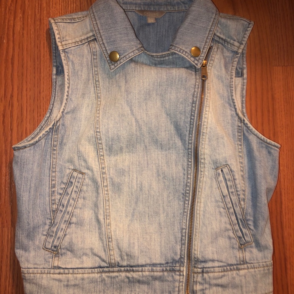 Rubbish Brand Denim Moto Vest